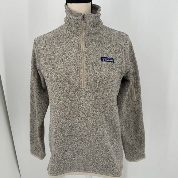 Patagonia Jackets & Blazers - Patagonia Worn Wear WOMENS Brown Tan Heathered 1/2 Zip Pullover Coat Jacket M